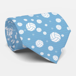 Powder Blue Volleyball Chevron Patterned Tie