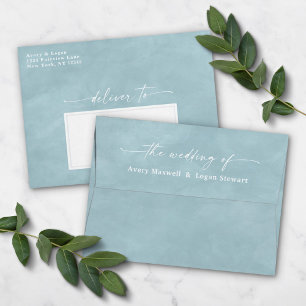 Powder Blue Watercolor A7 5x7 Wedding Invitation Envelope