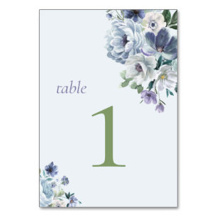 Powder Blue Wedding Table Card