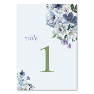 Powder Blue Wedding Table Card