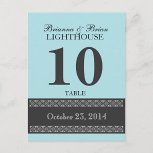 POWDER BLUE Wedding Table Number Card Reception