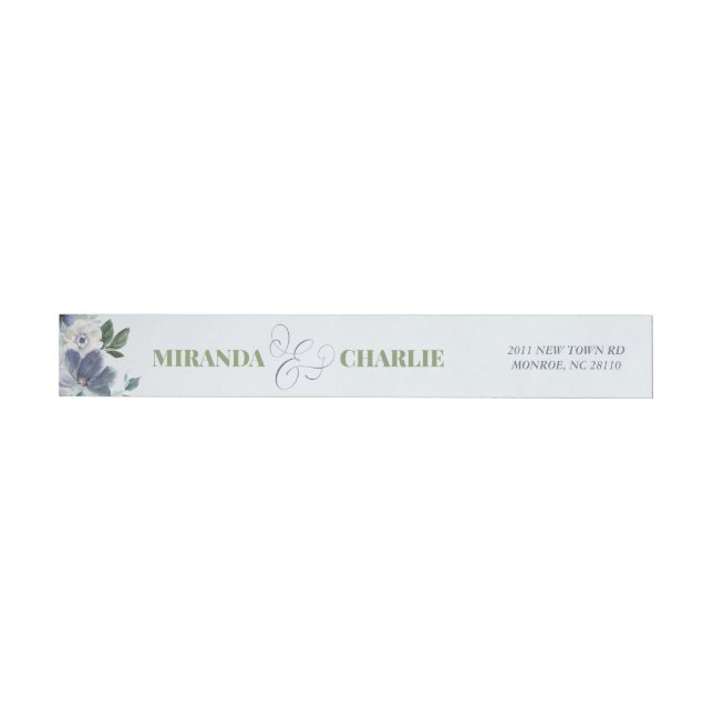 Powder Blue Wedding Wraparound Address Label (Individual)