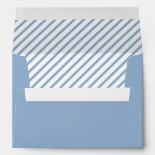 Powder Blue White Striped Pattern  Envelope