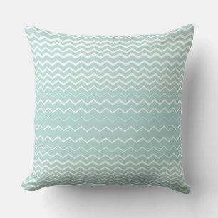 Powder Blue Zigzags Throw Pillow