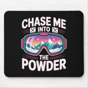 Powder Day For Men And Women. Funny Skiing _8 Mouse Mat