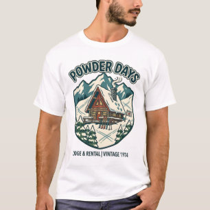 Powder Days Vintage Ski Lodge T-Shirt
