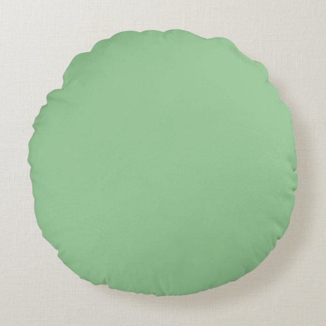 Powder grey green blue solid plain colour Custom Round Cushion (Front)