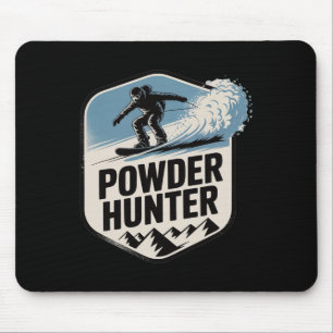 Powder Hunter Ski Snowboard Mountain Adventure Win Mouse Mat
