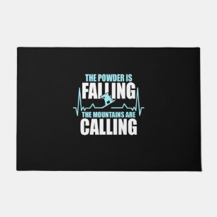 Powder Is Falling Snowboard Doormat