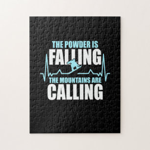 Powder Is Falling Snowboard Jigsaw Puzzle