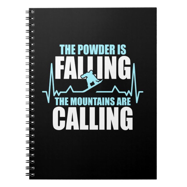 Powder Is Falling Snowboard Notebook (Front)