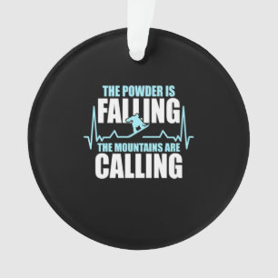 Powder Is Falling Snowboard Ornament