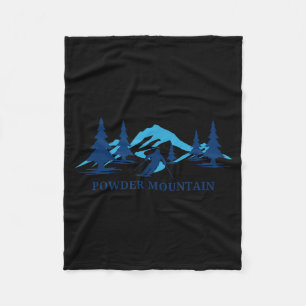 Powder mountain montana ski resort skiing skier fleece blanket