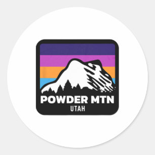 Powder Mountain Utah Skiing Snowboarding Family Sk Classic Round Sticker