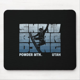 Powder Mountain Utah Snowboarding Resort Vintage S Mouse Mat