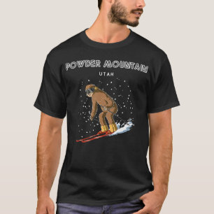 Powder Mountain Utah  USA Sloth Ski T-Shirt