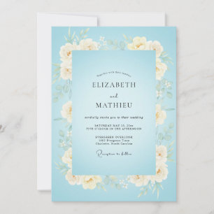Powder Pearl Peony Wedding Invitation