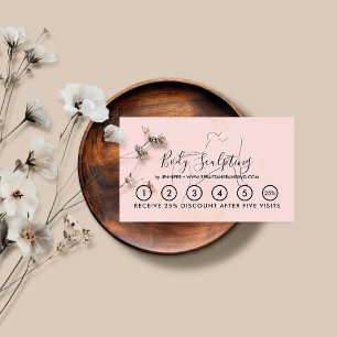 Powder pink Body sculpting contouring spa Business Card