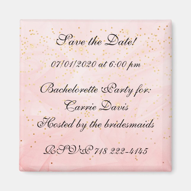 Powder Pink Save the Date Magnet (Front)