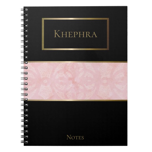 Powder Pink Simple Watercolor Name Notebook (Front)