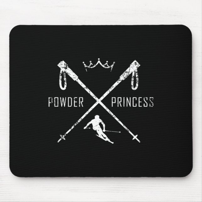 Powder Princess Ski Shirt  Mouse Mat (Front)