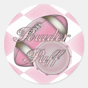 Powder Puff Football Classic Round Sticker