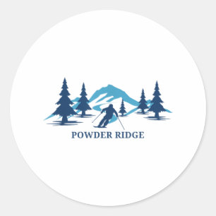 Powder Ridge Minnesota Ski Resort Skiing Skier _1  Classic Round Sticker