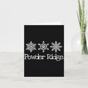 Powder ridge mountain skier skiing ski snowflakes card