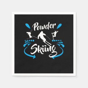 Powder Skiing Skiing Snow Cool Winter Sports Gift Napkin