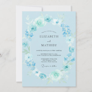 Powder Sky Painted Wedding Invitation