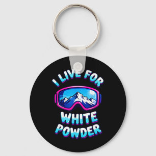 Powder Snow Skiing Retro Snowboard Goggles Mountai Key Ring