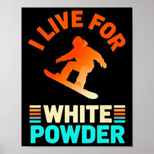 Powder Snow Skiing Retro Snowboard Goggles Mountai Poster
