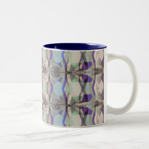 Powder Soft Purple, Green & Blue Abstract Two-Tone Coffee Mug
