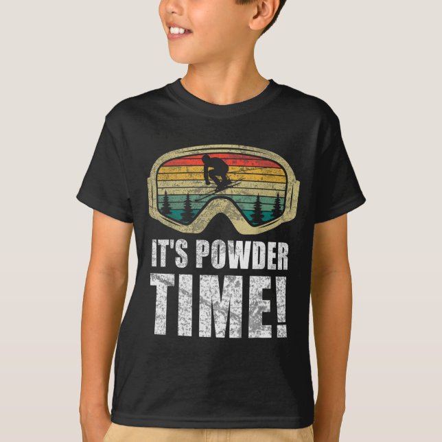 Powder time funny skiing snow freestyle winter top (Front)