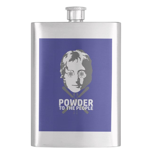 Powder To The People Hip Flask (Front)