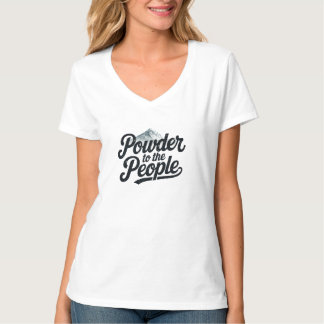 "Powder to the People" Retro Snowboard & Ski T-Shirt