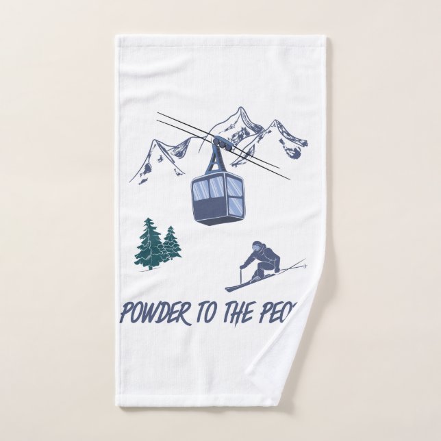 Powder to The People Ski Resort Hand Towel (Hand Towel)