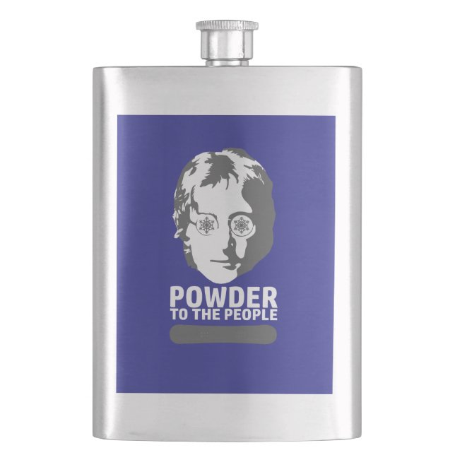 Powder To The People (snowboard) Hip Flask (Front)