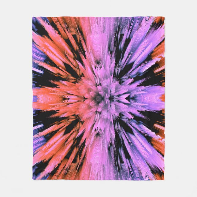 Powdered Pink Explosion Abstract Fleece Blanket (Front)