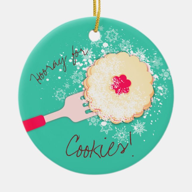 Powdered sugar jam cookie Christmas ornament (Front)