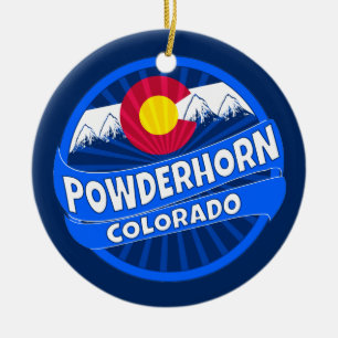 Powderhorn Colorado mountain burst ornament