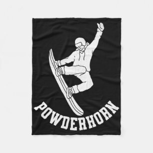 Powderhorn Ski Resort Colorado Snowboarding Snowbo Fleece Blanket