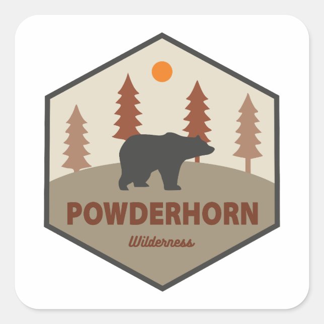 Powderhorn Wilderness Colorado Bear Square Sticker (Front)