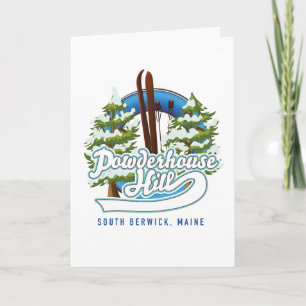powderhouse hill south berwick maine ski logo holiday card