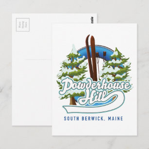 powderhouse hill south berwick maine ski logo postcard