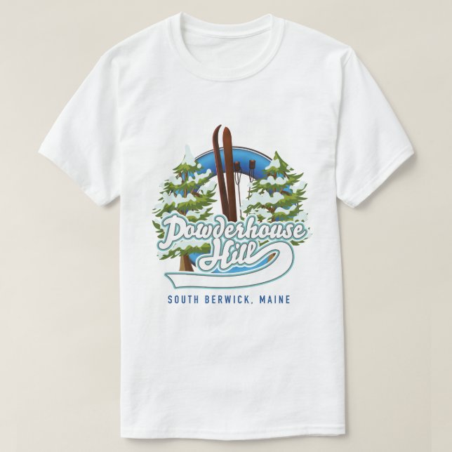 powderhouse hill south berwick maine ski logo T-Shirt (Design Front)