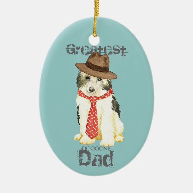 Powderpuff Dad Ceramic Ornament (Front)