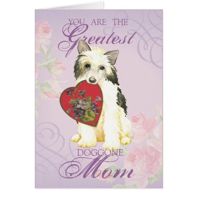 Powderpuff Heart Mum Card (Front)