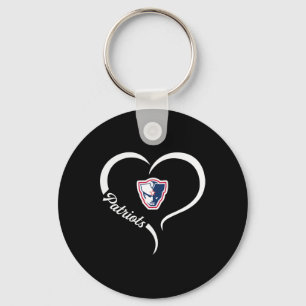 Powdersville Patriots Logo Half Heart Slogan Hs  Key Ring