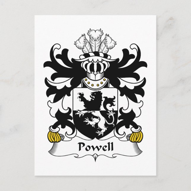 Powell Family Crest Postcard (Front)